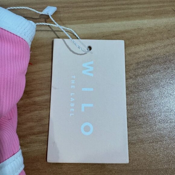 Wilo The Label Pink Ribbed Active Wear Athletic Sports Bra Top Sz S NWT - Picture 7 of 9